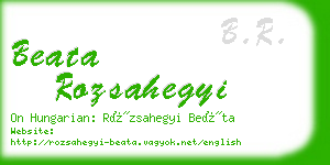 beata rozsahegyi business card